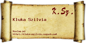 Kluka Szilvia névjegykártya