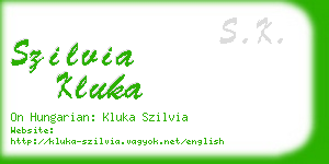 szilvia kluka business card